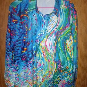 Vibrant Multicolor Button-Down Shirt - Women's